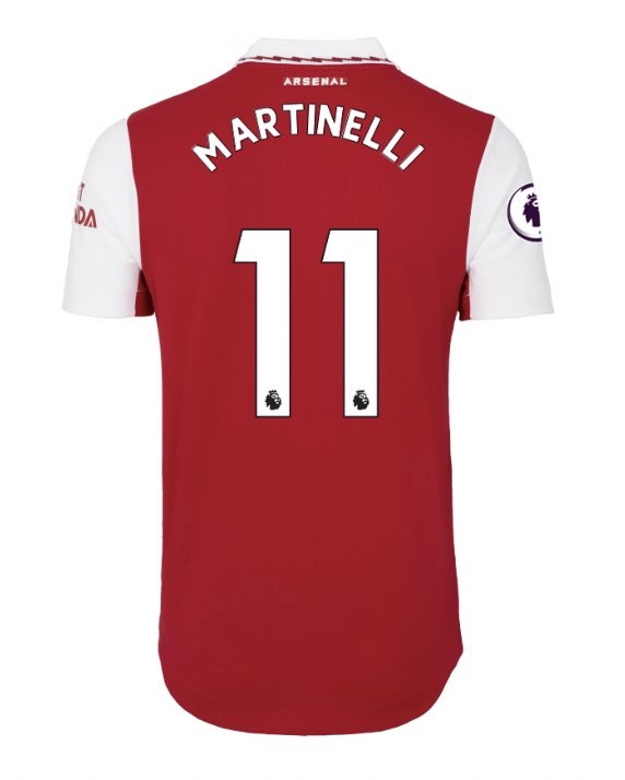 Gabriel Martinelli new number 11 arsenal jersey for 2022/2023 season