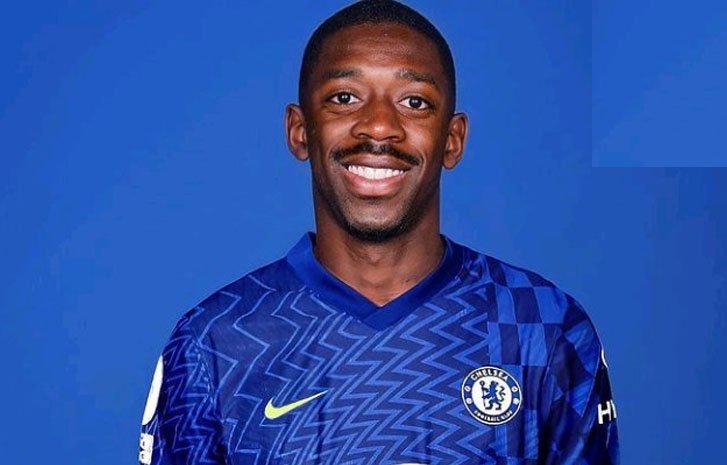 Dembele in a Chelsea jersey
